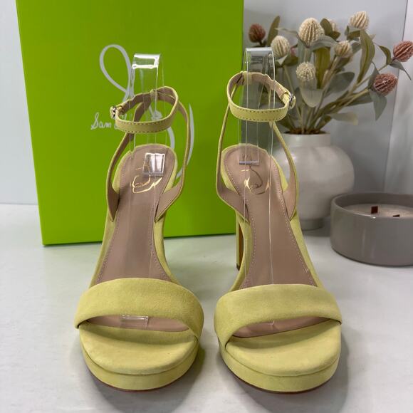 Sam Edelman Jade Suede Ankle Strap Heels Kiwi Women 10M Tried on - Picture 2 of 10